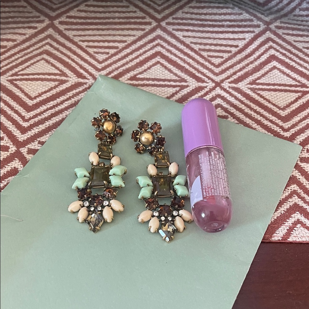 Stella & Dot Gold and Cream Statement Earrings